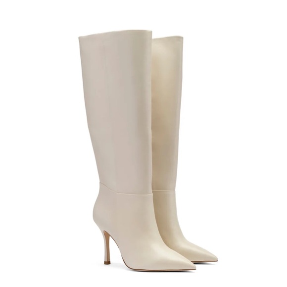 NEW $485 Larroude Kate Boot ivory leather stiletto women size 10 - Picture 5 of 12